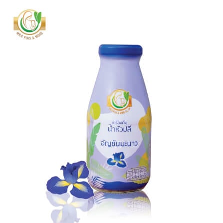 น้ำหัวปลีผสมอินทผลัม มิลค์ พลัส แอนด์ มอร์ สูตรอัญชันมะนาว 250 มล. 12 ขวด